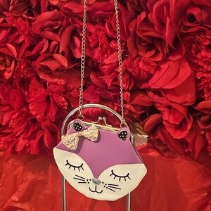 Girls Our Generation Purple Kitty Chain Purse Like New